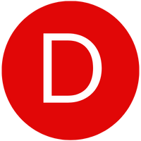 A red circular icon with a white capital letter "D" in the center, reminiscent of an entry in an insurance glossary.