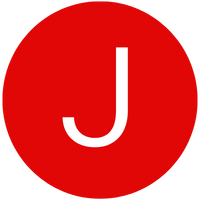 A bold, white letter "J" is centered within a solid red circular background. The overall design is simple and minimalist, reminiscent of an entry in an insurance glossary.