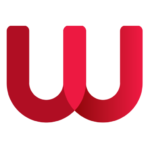 A Webber Favicon featuring a logo with two stylized, overlapping letters "W" in shades of red, creating a symmetrical, wave-like design.